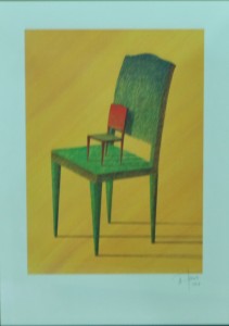 Sheda, la silla, litografía, numerada y firmada a lápiz, 70x50 cms. y marco 96x76 cms. 290 (2)