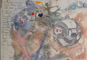 Undabeytia Ramiro y otros, Felicitación, grabado, edición 300 ejemplares, numerado y firmado a lápiz por varios artistas, 22x30 cms. 90 (2)