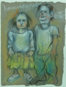 Zohre Mirabassi, Hermano y padre, técnica mixta cartulina, 20x15 cms. y marco 47x37 cms (4)