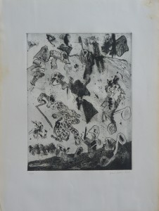 Bonifacio, figuras, grabado, numerado 43-100 y firmado a lapiz en 1980, papel 70x53 y plancha 44,50x34 cms (3)