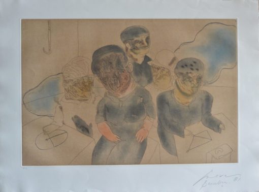Jose Luis Cuevas - "La familia del marino" grabado