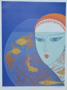 Erté, Romain de Tirtoff, Fish Bowl, cartel art decó, 53x40 cms. 16 (2)