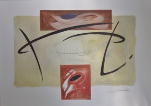 Gockel A. A. composición con cuadrado rojo, cartel, 70x100 cms (1)