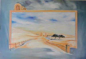 Gockel A. A., paisaje con castillo, cartel, 70x100 cms (1)