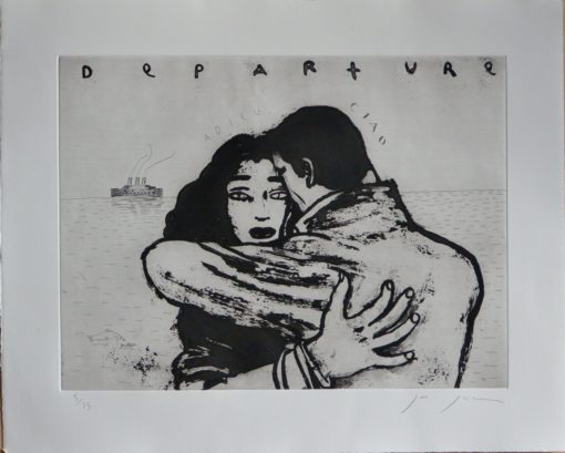 Javier de Juan - "Departure" grabado aguafuerte