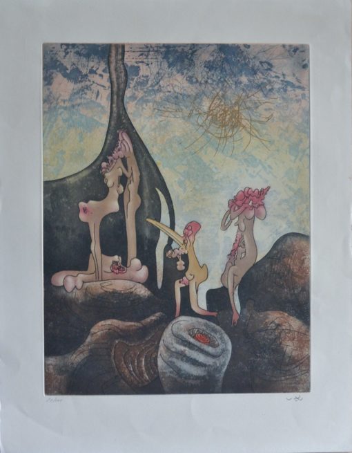 Roberto Matta - "Composición" grabado aguafuerte y aguatinta