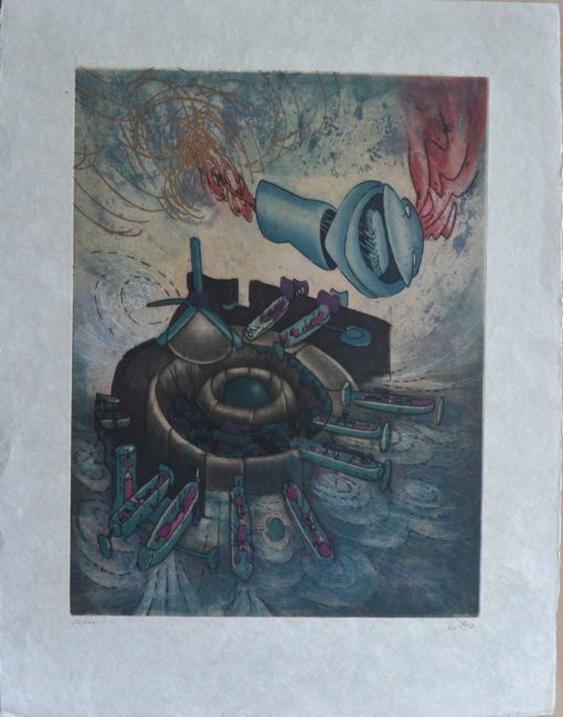 Roberto Matta - "Hom´mere, Chaosmos" grabado aguafuerte y aguatinta papel japón