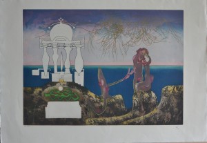 Matta Roberto, L ’arc obscur des heures, 6 a.m. Grabado aguafuerte y aguatinta, numerado 82-125 y firmado a lápiz en 1975, papel 63x91 cms. y plancha 51x70 cms (5)