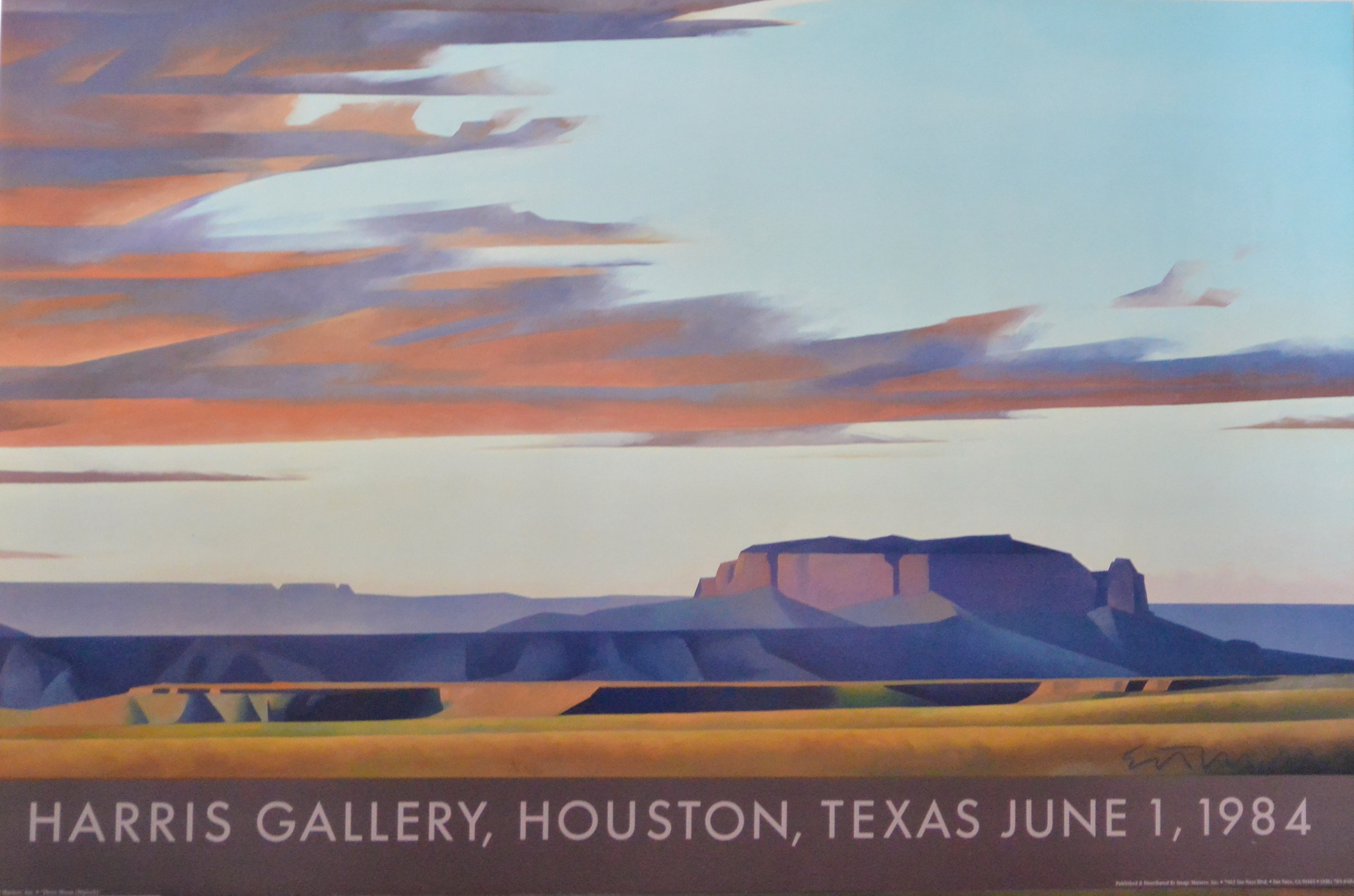 Ed Mell - "Three Mesas II" cartel original exposición en Harris Gallery ...