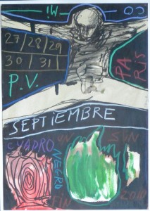 Pagola Javier, Septiembre, técnica mixta cartulina negra, enmarcado, papel 29,50x21 cms. y con marco 54x38 cms. 290
