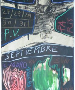 Javier Pagola - "Septiembre" dibujo original técnica mixta cartulina
