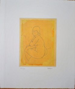 Manolo Valdes - "de Cranach a Lichtenstein I" grabado original papel chine Collé