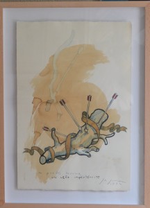 javier de juan, soy un leño impertérrito, técnica mixta papel, enmarcado, 1991, obra 57x38 cms. y con marco 70x51 cms (13)