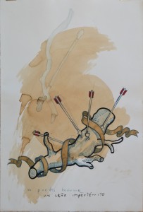 javier de juan, soy un leño impertérrito, técnica mixta papel, enmarcado, 1991, obra 57x38 cms. y con marco 70x51 cms (7)
