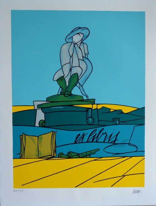 Valerio Adami - "Ex-libris" litografía