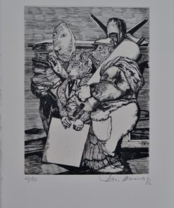 Manuel Alcorlo - "Familia de topos" grabado