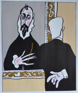 Alfredo Gonzalez, Museo del Prado, Caballero de la mano en el pecho, El Greco, reproducción, 60x52 cms (40)