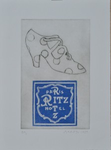 Arroyo Eduardo, Ritz, punta seca y aguafuerte, edición 40 ejemplares, numerado pa y firmado a lápiz, 38x28 y plancha 27,50x27,50 cms (3)