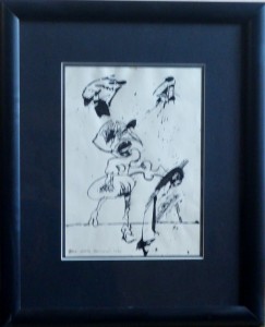 Bonifacio 1985, Figuras, tinta china papel, 29x21 cms y con marco 50x41 cms (8)