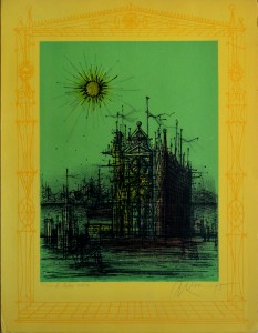 Carzou Jean, serigrafía, le palais  vert II, numerado 42-185 y firmado a lápiz, 43x33 cms.  (5)