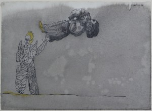 Castillo Jorge, Circo nº 18, dibujo sobre papel, firmado en Barcelona 1978, obra 28,50x40 y con marco 50x60 cms  (4)