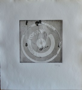 Castillo Jorge, Pornographismo III, Grabado aguafuerte 1972, papel 41x38 cms. y plancha 19x19 cms.  (79)