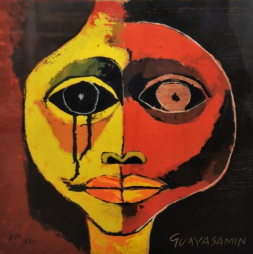 Oswaldo Guayasamín - "Rostro" reprodución Fundación Guayasamín, enmarcado