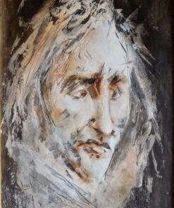 Juanvi, Juan Vicente Barrio, Cabeza de Caballero, oleo sobre papel pegado a tablex