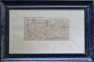 Juanvi, Juan Vicente Barrio, caida del caballo, dibujo caboncillo papel, 16x30 cms. y con marco 41x61 cms (4)