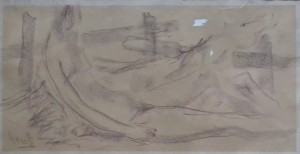 Juanvi, Juan Vicente Barrio, caida del caballo, dibujo caboncillo papel, 16x30 cms. y con marco 41x61 cms (6)