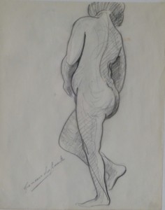 Lahuerta Genaro, Desnudo académico, 26x21 cms. y con marco 35x29 cms. 320 (1)