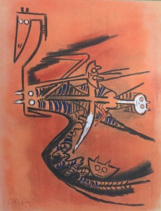 Lam Wilfredo, Demoiselle Blasonée, serie Pleni Luna 1974, serigrafía, numerada 7-262 y firmada a lápiz, 65x50 cms. 1200 (5)