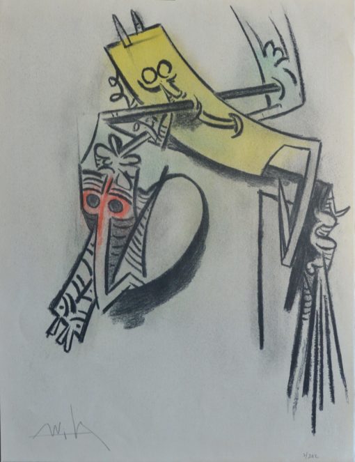 Wifredo Lam - "Demons Familiers, serie Pleni Luna" litografía original