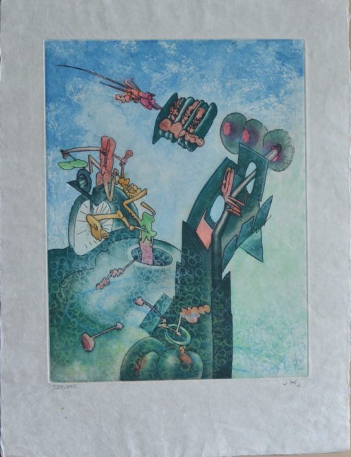 Roberto Matta - "L´octr´hui Homm´mere II- L´autre" grabado aguafuerte y aguatinta
