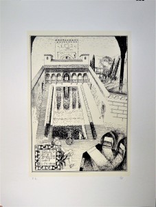 Perez Villalta, Una visita a la Alhambra, el patio de los Arrayanes, serigrafía, edición 75 ejemplares, numerado pa y firmado a lápiz, 65×50 cms (17)