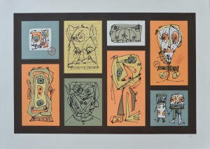 Saura Antonio, serie abierta VII, litografía, edición 99 ejemplares 1989, 75x104 cms. 1400 (20)