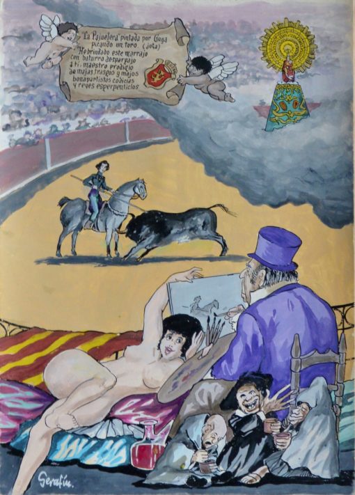 Serafín Rojo - "La Pajuelera, Goya" acuarela cartulina