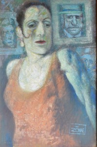 Zohre Mirabassi, La cantante alcoholica, oleo en barra cartulina, 60x40 cms. y con marco 71x51 cms.  (3)