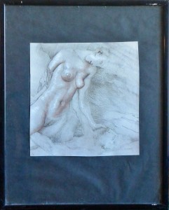 Alcorlo Manolo, Momento erótico, dibujo lápiz cartulina, enmarcado, dibujo 28x27 cms. y marco 52x42 cms. (2)
