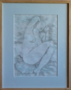 Alcorlo Manolo, Nereida, dibujo lápiz papel, enmarcado, dibujo 42x30 cms. y marco 55x45,50 cms (1)