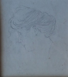 Araujo Joaquin, niño cantando arrodillado, dibujo lápiz papel, firmado en 1878, enmarcado, dibujo 47x35 cms. y marco 70x57 cms. 600 (18)