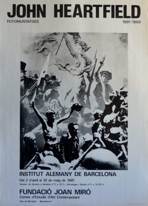 John Heartfield - "Fotomontatges" cartel original exposición en la Fundación Joan Miró Barcelona en 1981
