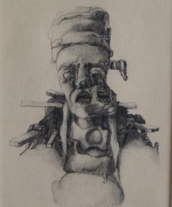 José Hernandez - "El desfigurado" dibujo tinta china papel, enmarcado