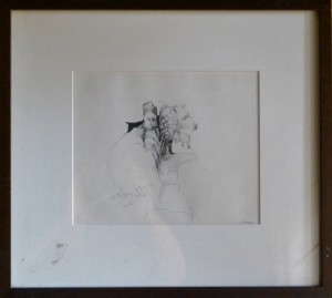 Hernandez José, Valor pensante, dibujo tinta china papel, firmado en 1968, enmarcado, dibujo 24x29 cms. y marco 37x41 cms. 1900 (2)