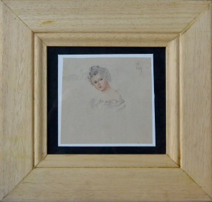 Ilegible, dibujo lápiz papel, enmarcado, dibujo 11x11,50 cms. y marco 25x26 cms. 60 (2)