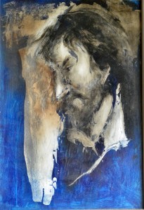 Juanvi, Juan Vicente Barrio, Caballero, oleo papel pegado a tabla, enmarcado, pintura 50x34 cms. y marco 71x56 cms (3)