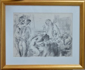 Juanvi, Juan Vicente Barrio, Velatorio II, dibujo carboncillo papel, enmarcado, dibujo 30x40 cms. y marco 56x49 cms. cms (3)