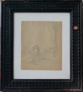 Lahuerta Genaro, Labrador, dibujo lápiz papel, enmarcado, dibujo 19x15,50 cms. y marco 35x31 cms. 90 (3)
