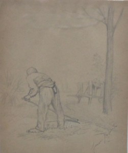Lahuerta Genaro, Labrador, dibujo lápiz papel, enmarcado, dibujo 19x15,50 cms. y marco 35x31 cms. 90 (5)