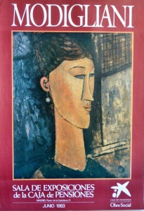Modigliani Amedeo, cartel original exposición en Caja de Pensiones Madrid en 1983, 97x67 cms. 30 (3)